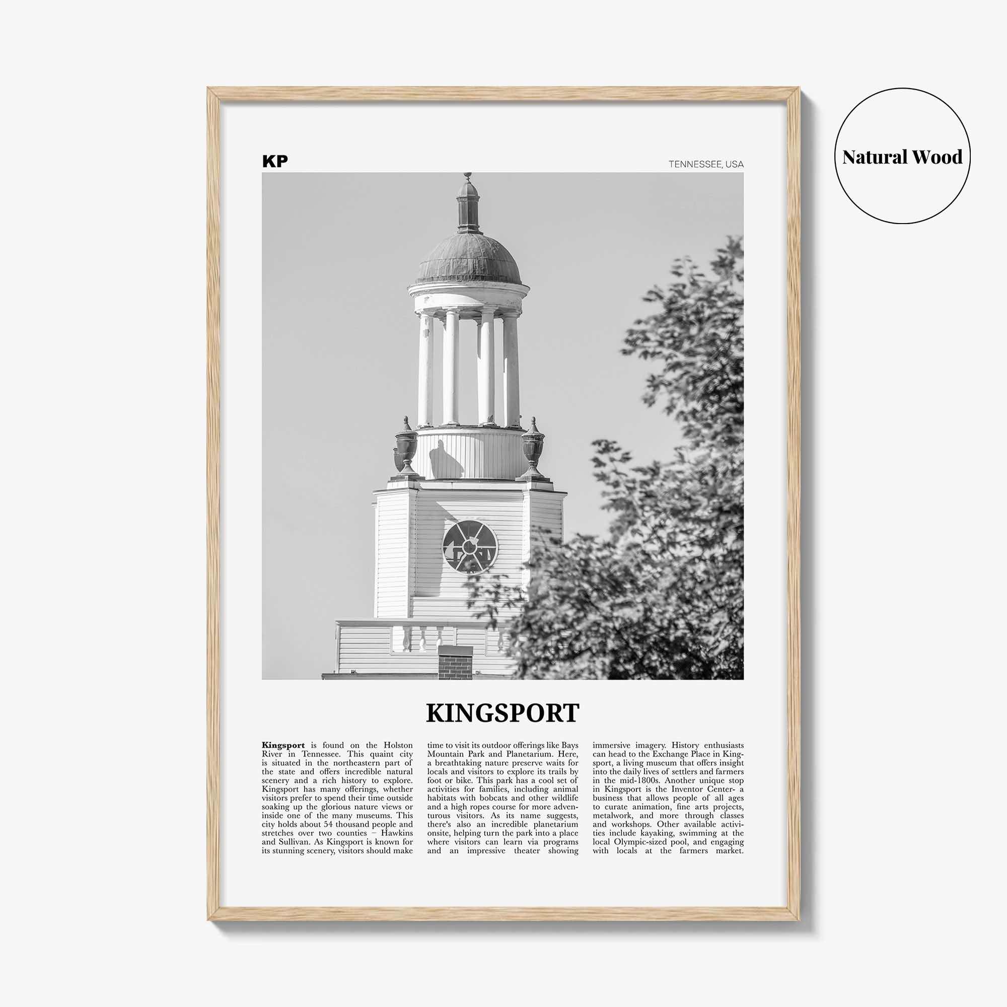 Kingsport Print Black and White, Kingsport Wall Art, Kingsport Poster, Kingsport Photo, Kingsport Wall Décor, Kingsport Map, Tennessee, USA