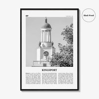 Kingsport Print Black and White, Kingsport Wall Art, Kingsport Poster, Kingsport Photo, Kingsport Wall Décor, Kingsport Map, Tennessee, USA