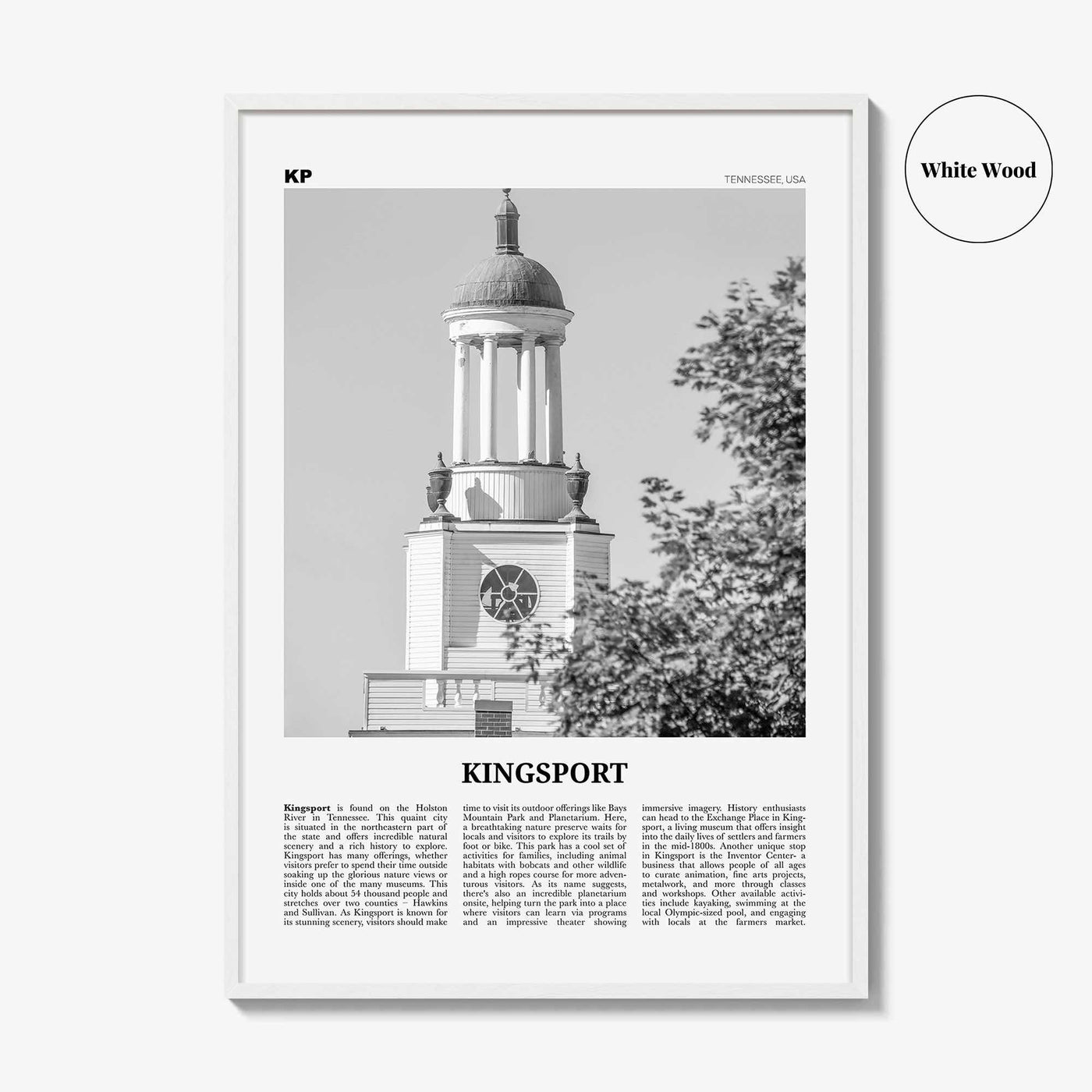 Kingsport Print Black and White, Kingsport Wall Art, Kingsport Poster, Kingsport Photo, Kingsport Wall Décor, Kingsport Map, Tennessee, USA