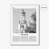 Kingsport Print Black and White, Kingsport Wall Art, Kingsport Poster, Kingsport Photo, Kingsport Wall Décor, Kingsport Map, Tennessee, USA