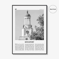 Kingsport Print Black and White, Kingsport Wall Art, Kingsport Poster, Kingsport Photo, Kingsport Wall Décor, Kingsport Map, Tennessee, USA