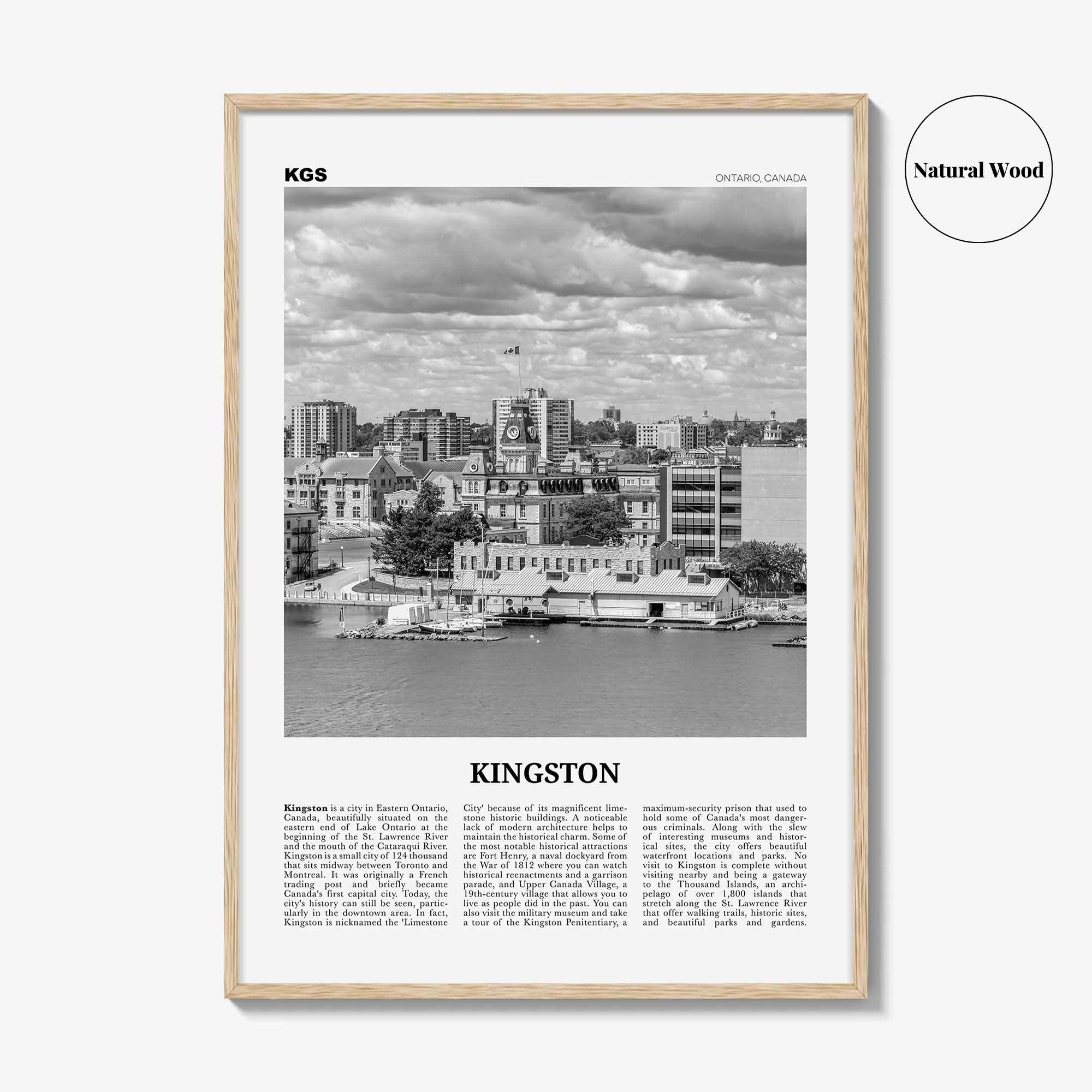 Kingston Print Black and White Canada, Kingston Wall Art, Kingston Poster, Kingston Photo, Kingston Wall Décor, Cataraqui, Ontario