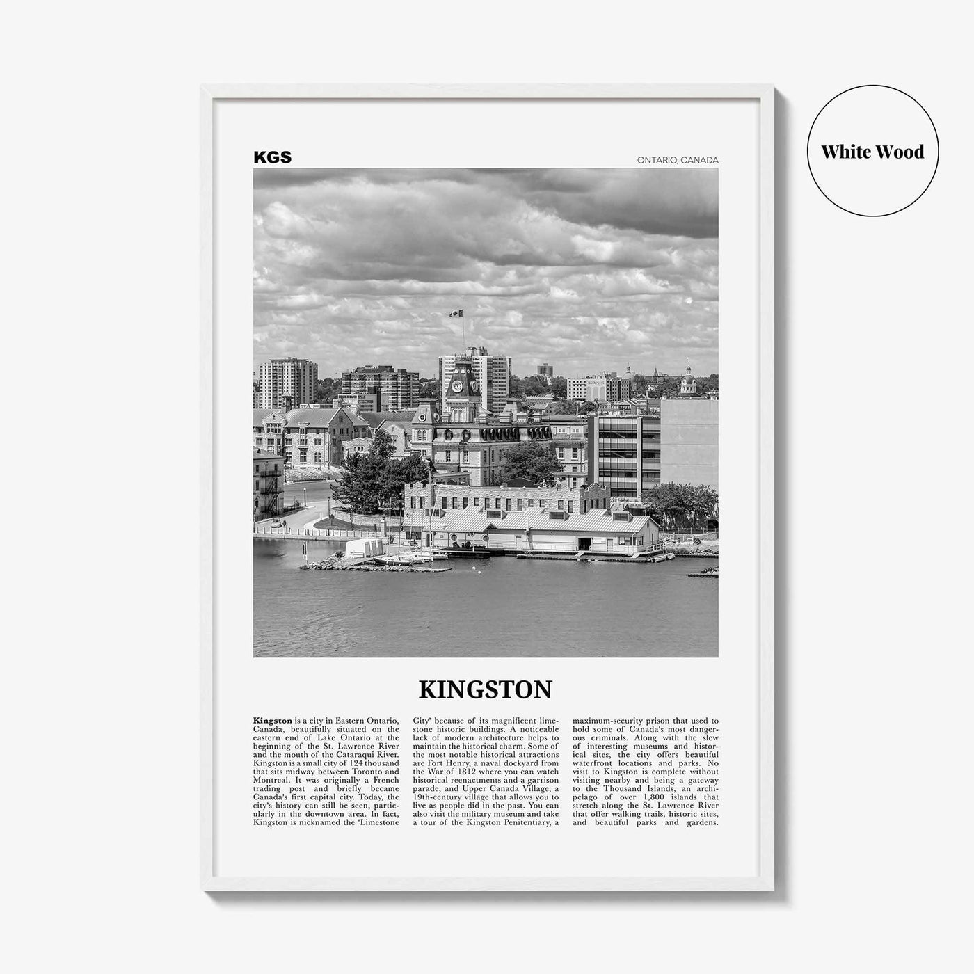 Kingston Print Black and White Canada, Kingston Wall Art, Kingston Poster, Kingston Photo, Kingston Wall Décor, Cataraqui, Ontario