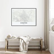 Kingston, Jamaica Map Landscape Poster