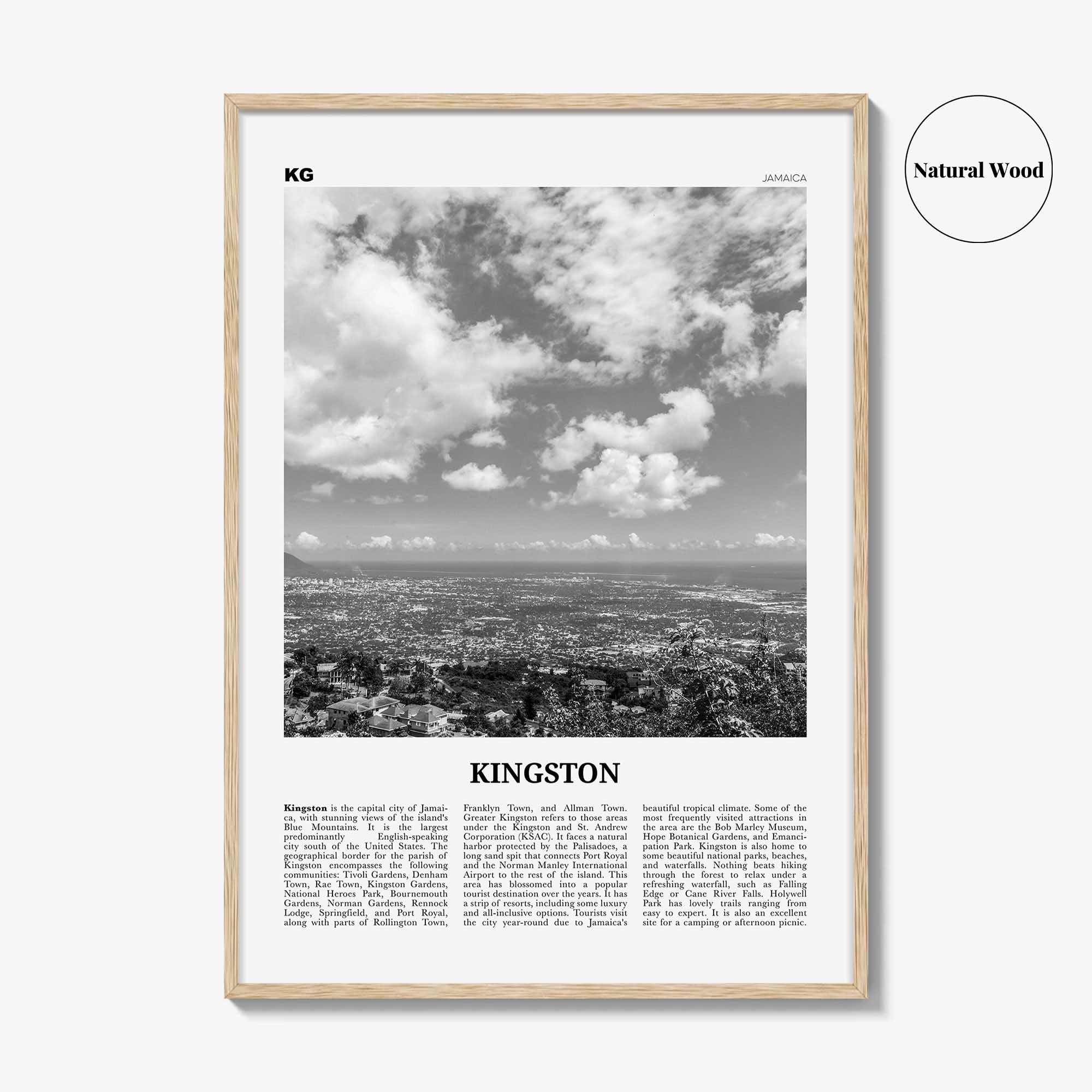 Kingston Print Black and White Jamaica, Kingston Wall Art, Kingston Poster, Kingston Photo, Kingston Wall Décor, Jamaica