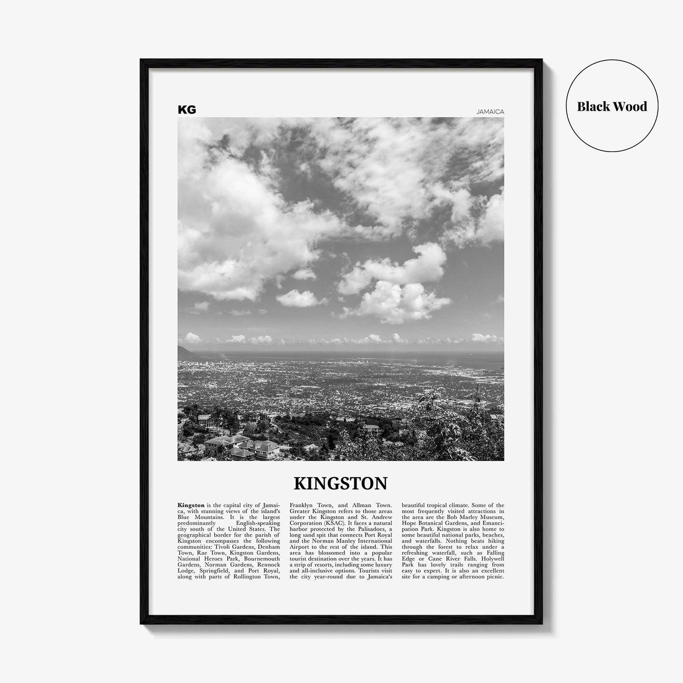 Kingston Print Black and White Jamaica, Kingston Wall Art, Kingston Poster, Kingston Photo, Kingston Wall Décor, Jamaica