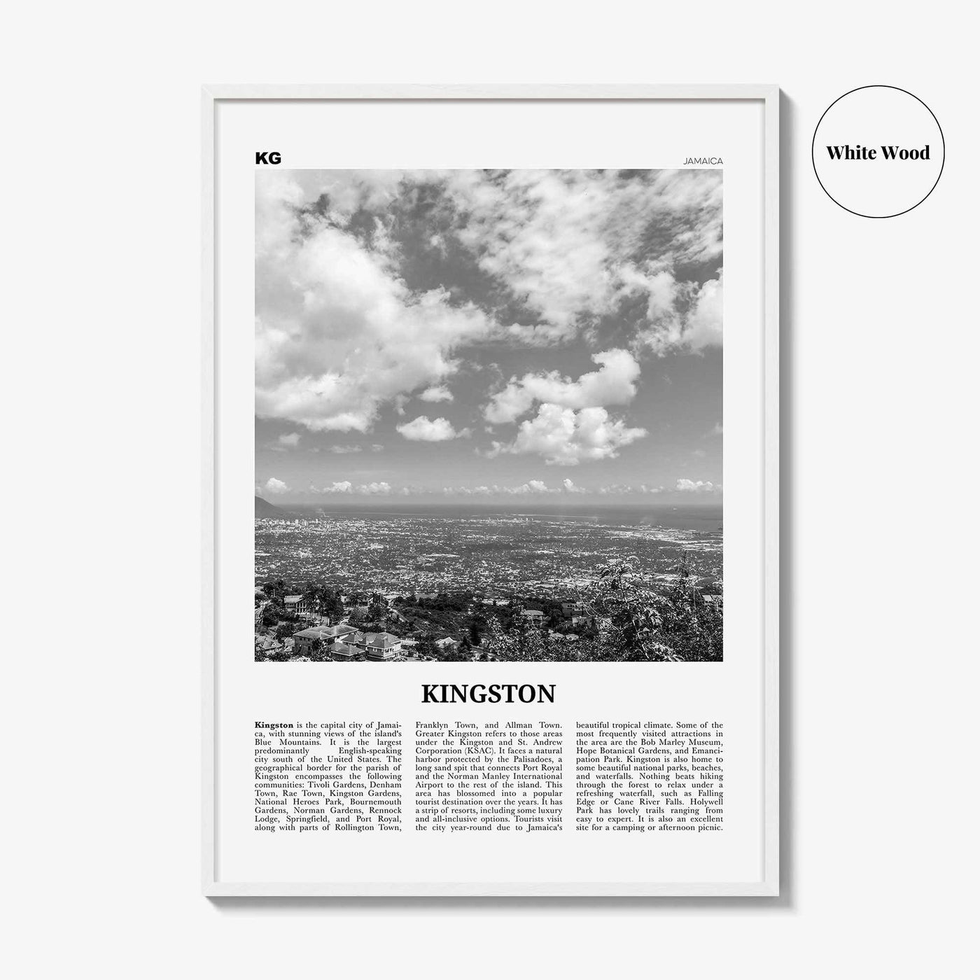 Kingston Print Black and White Jamaica, Kingston Wall Art, Kingston Poster, Kingston Photo, Kingston Wall Décor, Jamaica