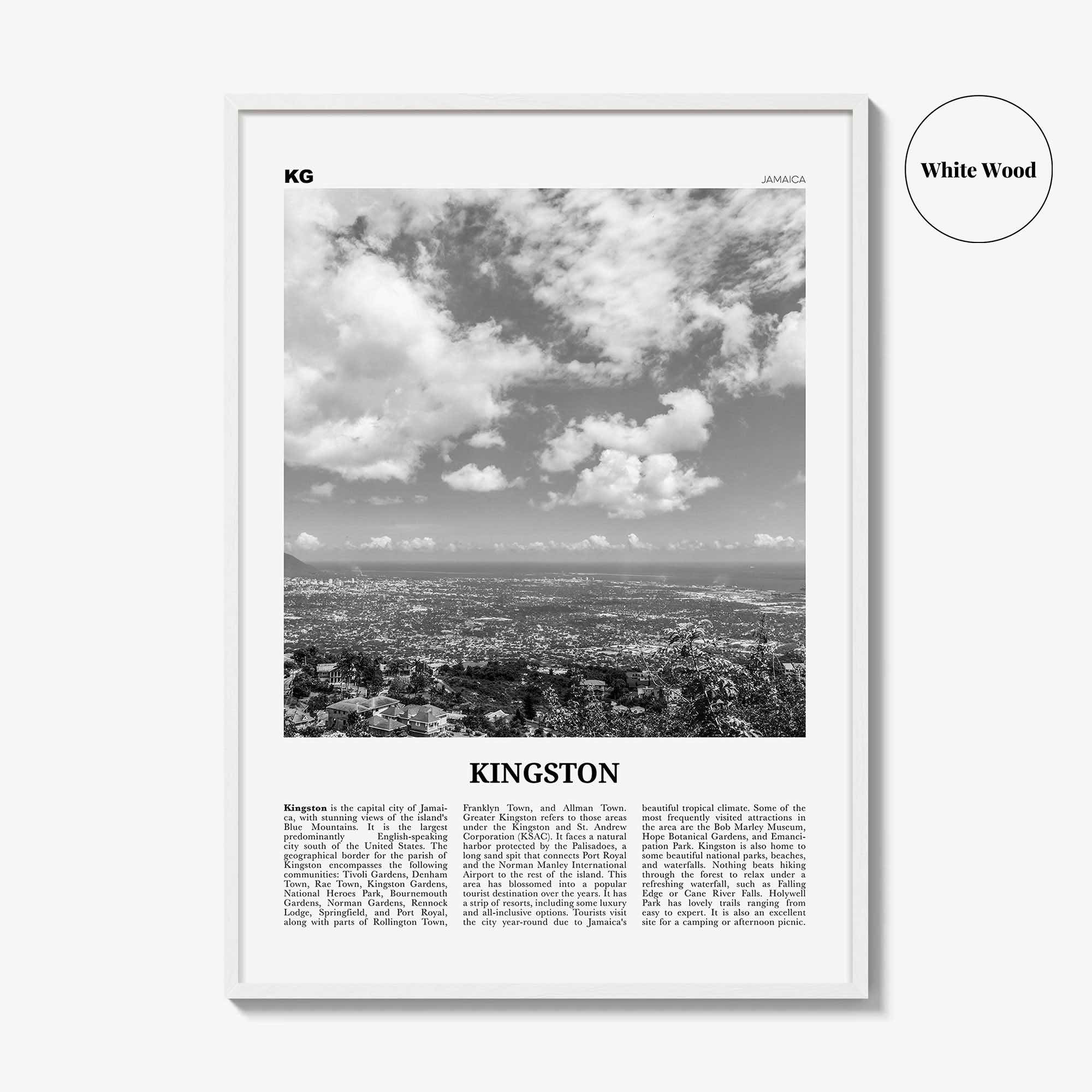 Kingston Print Black and White Jamaica, Kingston Wall Art, Kingston Poster, Kingston Photo, Kingston Wall Décor, Jamaica