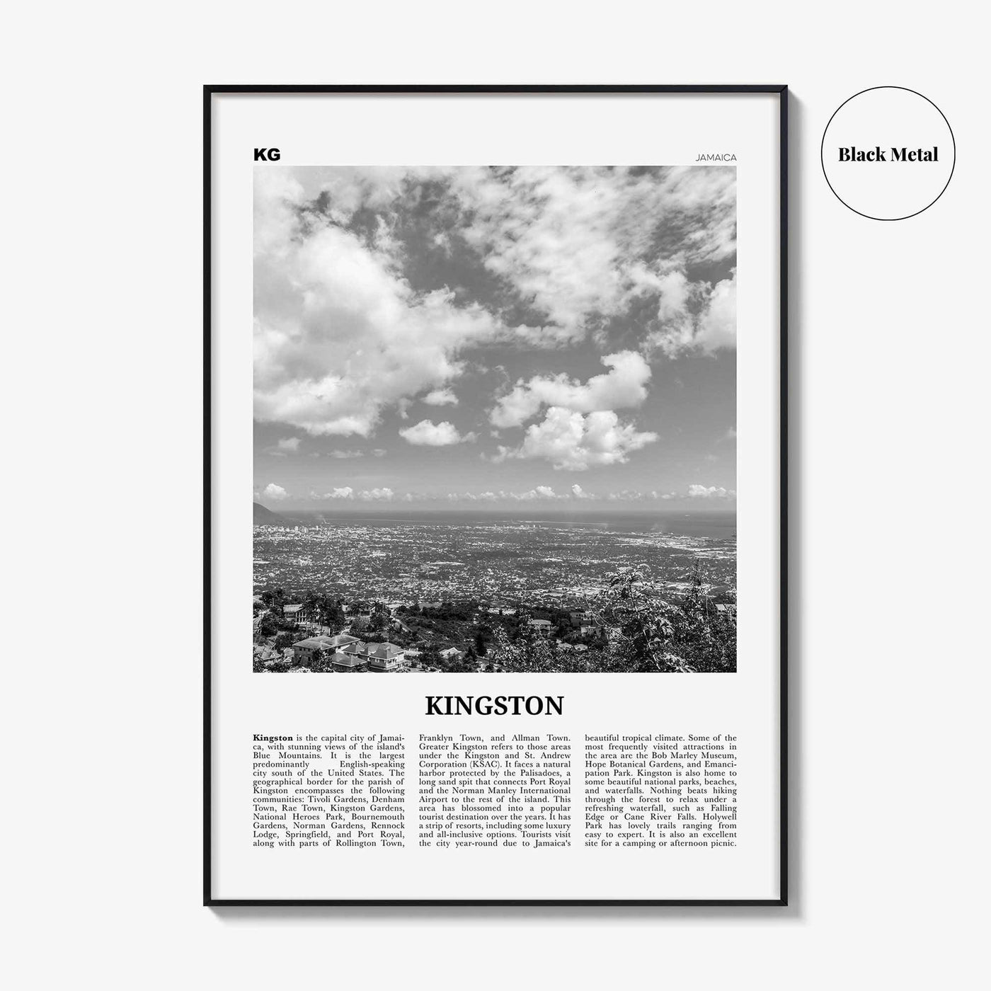 Kingston Print Black and White Jamaica, Kingston Wall Art, Kingston Poster, Kingston Photo, Kingston Wall Décor, Jamaica