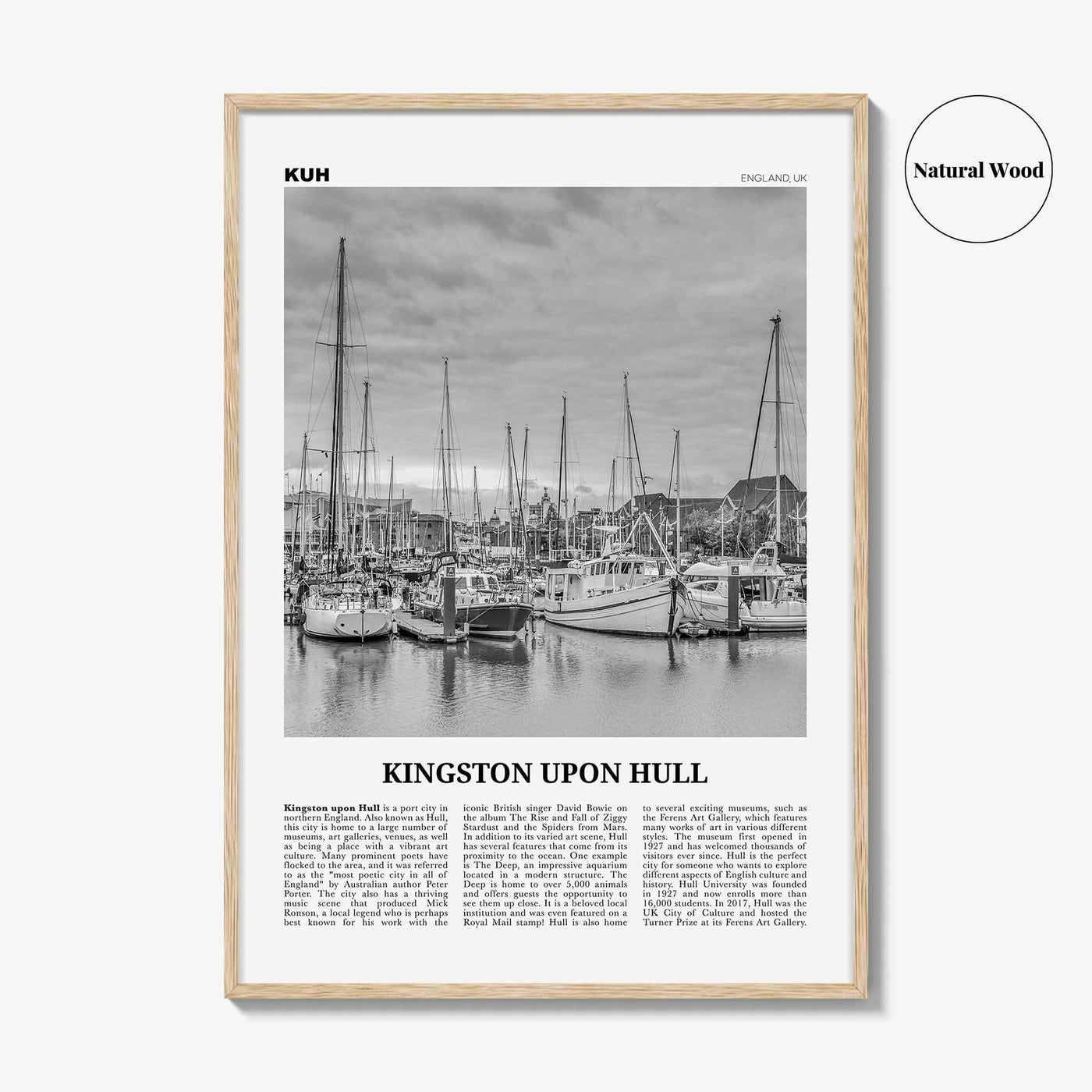 Kingston upon Hull Print Black and White, Hull Wall Art, Hull Poster, Hull Photo, Hull Wall Décor, England, UK, United Kingdom