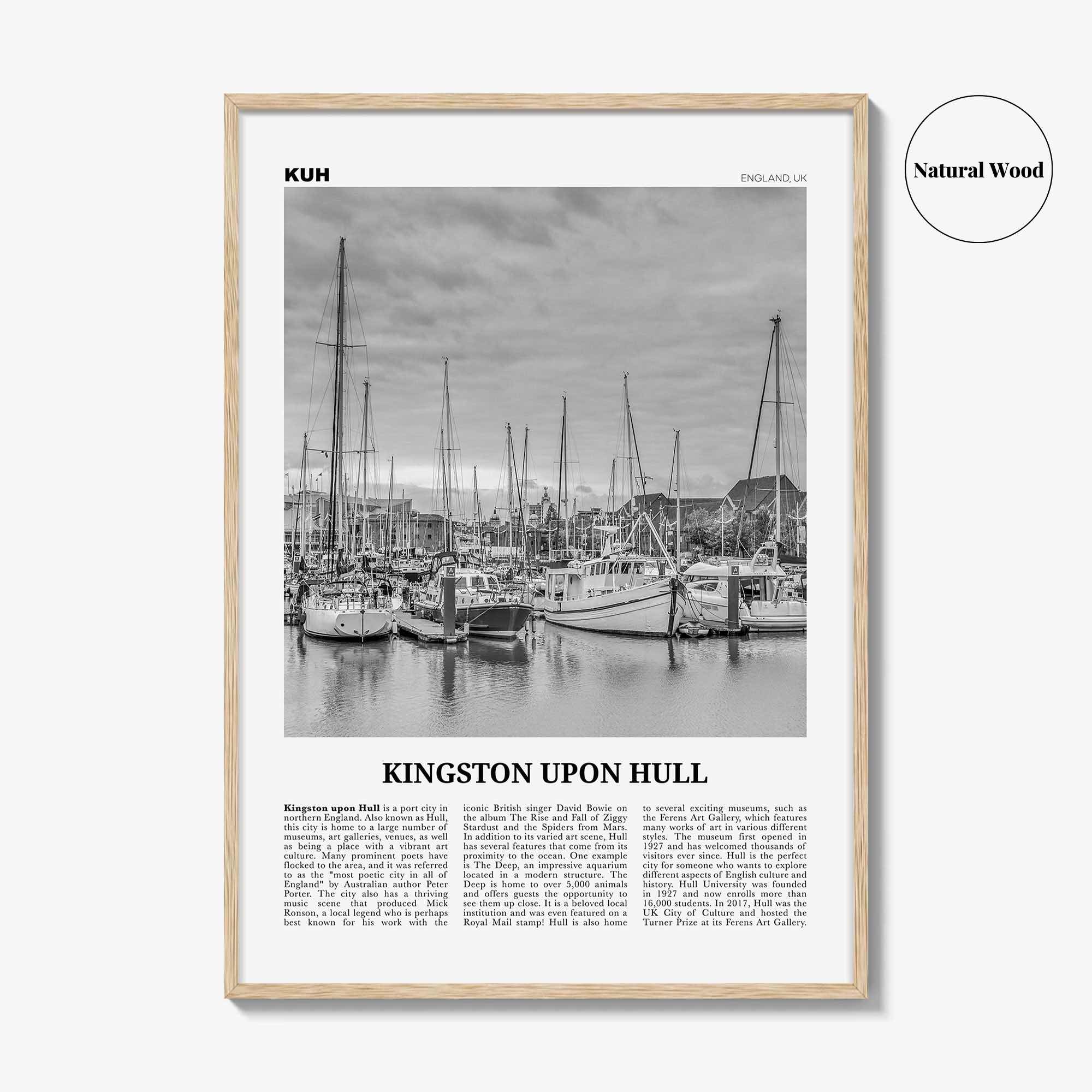 Kingston upon Hull Print Black and White, Hull Wall Art, Hull Poster, Hull Photo, Hull Wall Décor, England, UK, United Kingdom