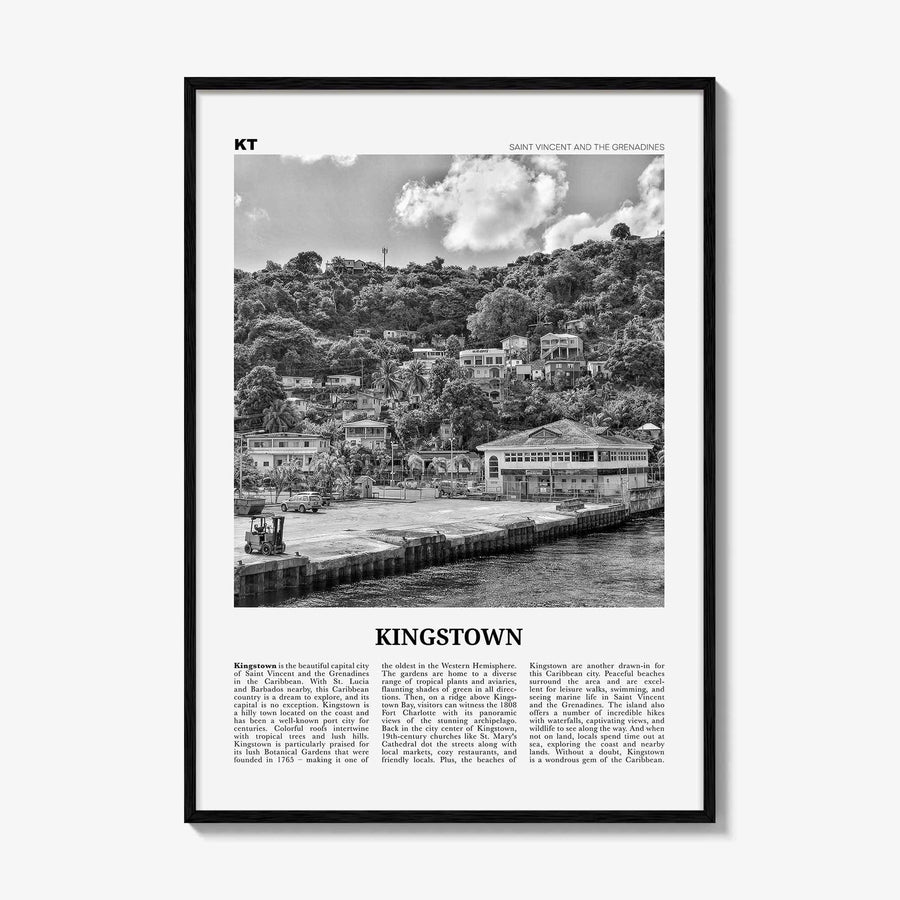Kingstown Print Black and White, Kingstown Wall Art, Kingstown Poster, Kingstown Photo, Kingstown Wall Décor, Saint Vincent and Grenadines