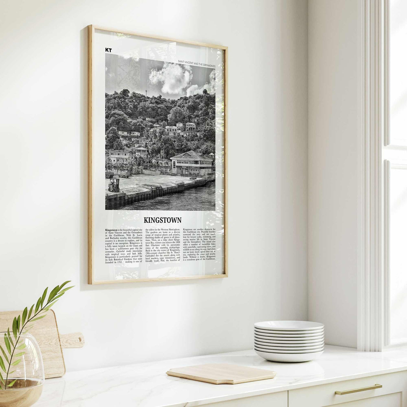 Kingstown Print Black and White, Kingstown Wall Art, Kingstown Poster, Kingstown Photo, Kingstown Wall Décor, Saint Vincent and Grenadines
