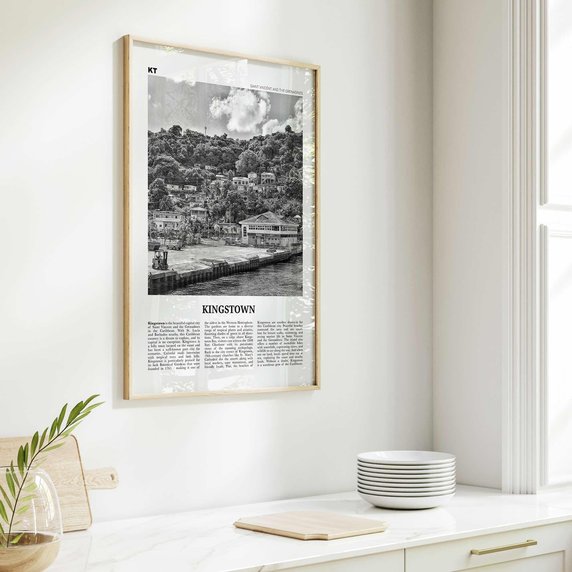 Kingstown Print Black and White, Kingstown Wall Art, Kingstown Poster, Kingstown Photo, Kingstown Wall Décor, Saint Vincent and Grenadines