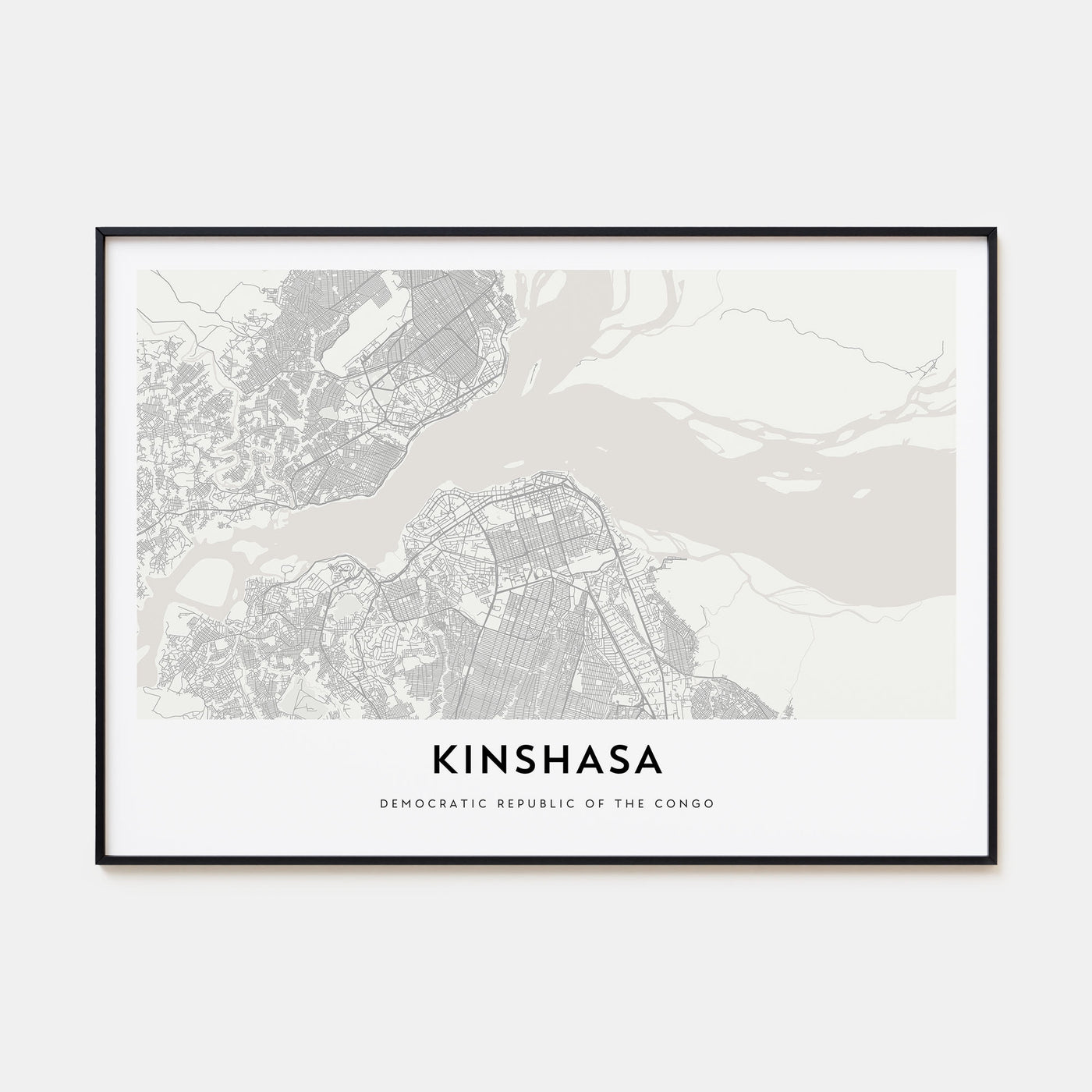 Kinshasa Map Landscape Poster