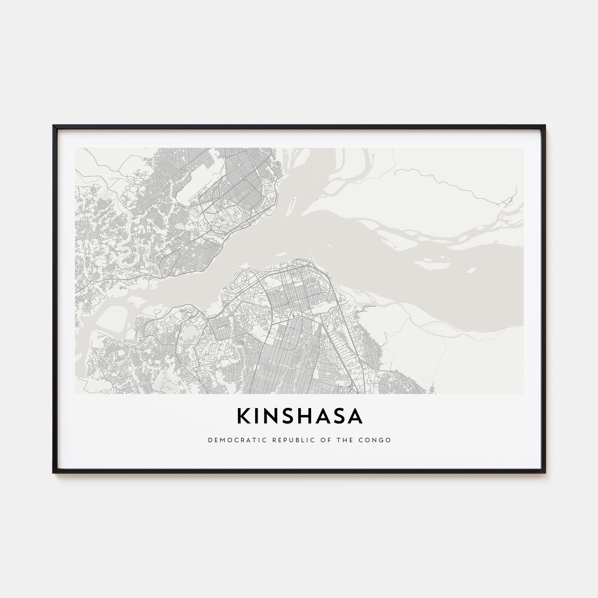 Kinshasa Map Landscape Poster