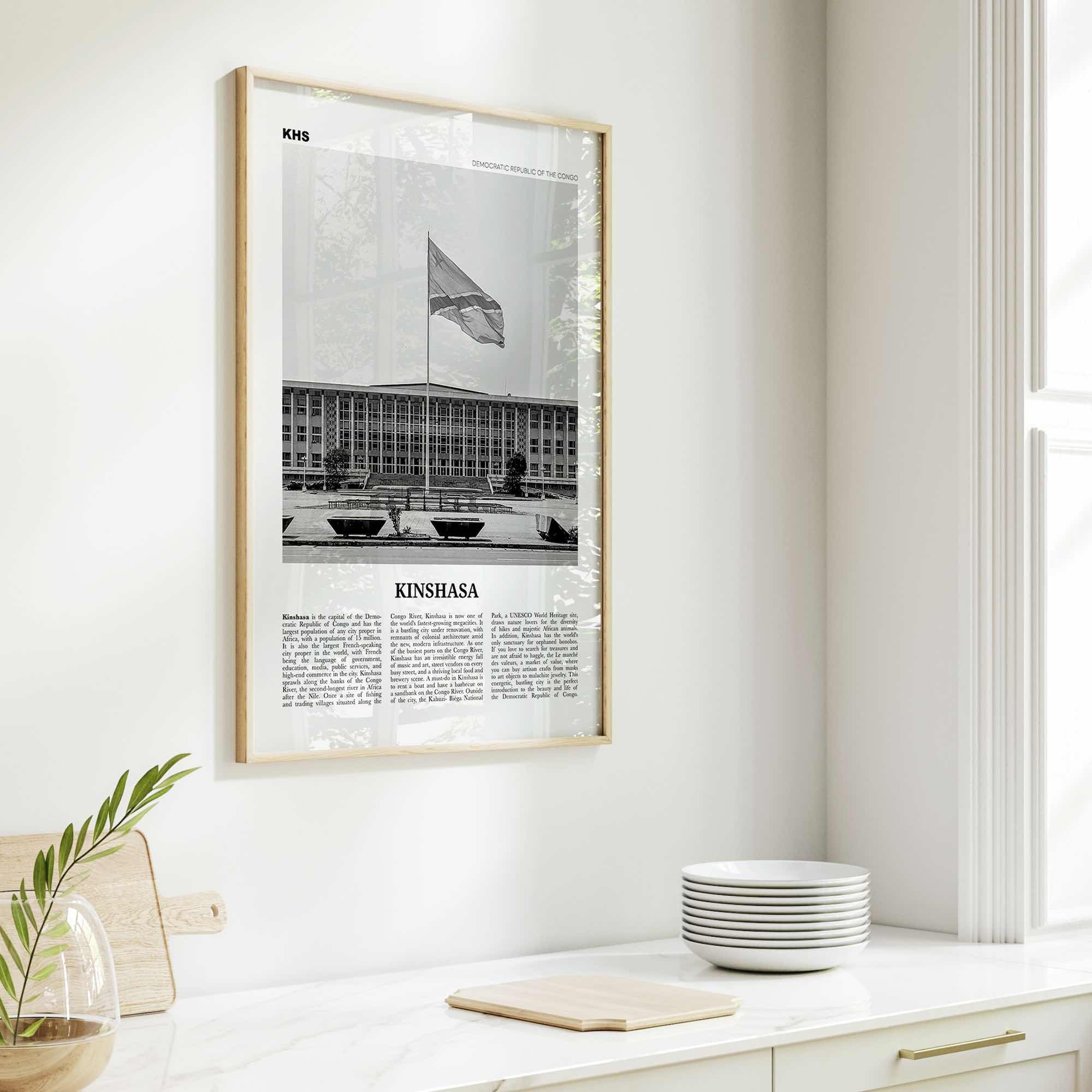 Kinshasa Print Black and White, Kinshasa Wall Art, Kinshasa Poster, Kinshasa Photo, Kinshasa Wall Décor, Ville de Kinshasa, DR Congo