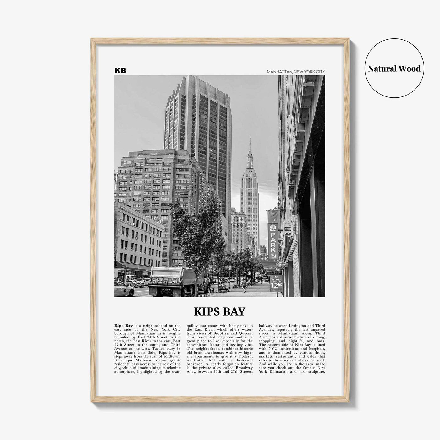 Kips Bay Print Black and White, Kips Bay Wall Art, Kips Bay Poster, Kips Bay Photo, Kips Bay Wall Décor, Manhattan, New York, USA