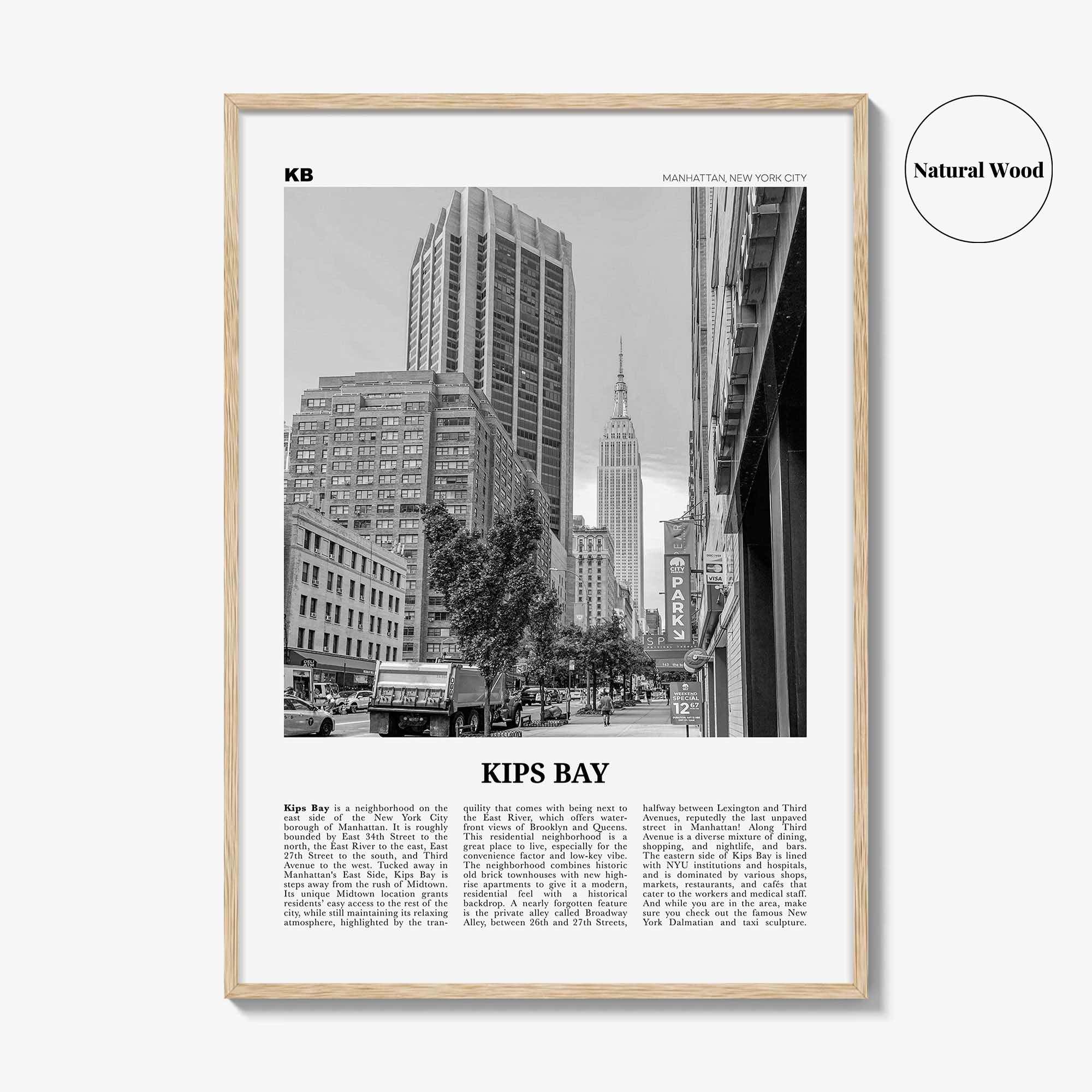 Kips Bay Print Black and White, Kips Bay Wall Art, Kips Bay Poster, Kips Bay Photo, Kips Bay Wall Décor, Manhattan, New York, USA