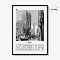 Kips Bay Print Black and White, Kips Bay Wall Art, Kips Bay Poster, Kips Bay Photo, Kips Bay Wall Décor, Manhattan, New York, USA