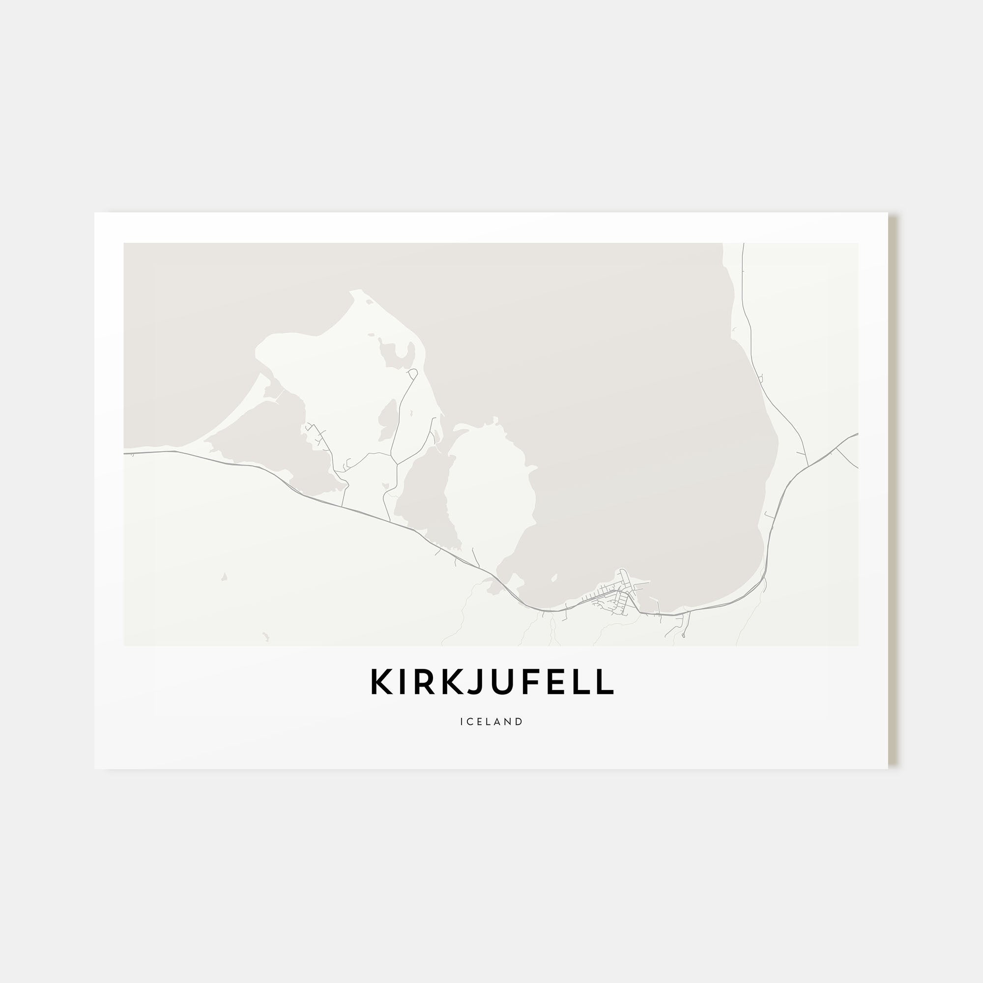 Kirkjufell Map Landscape Poster