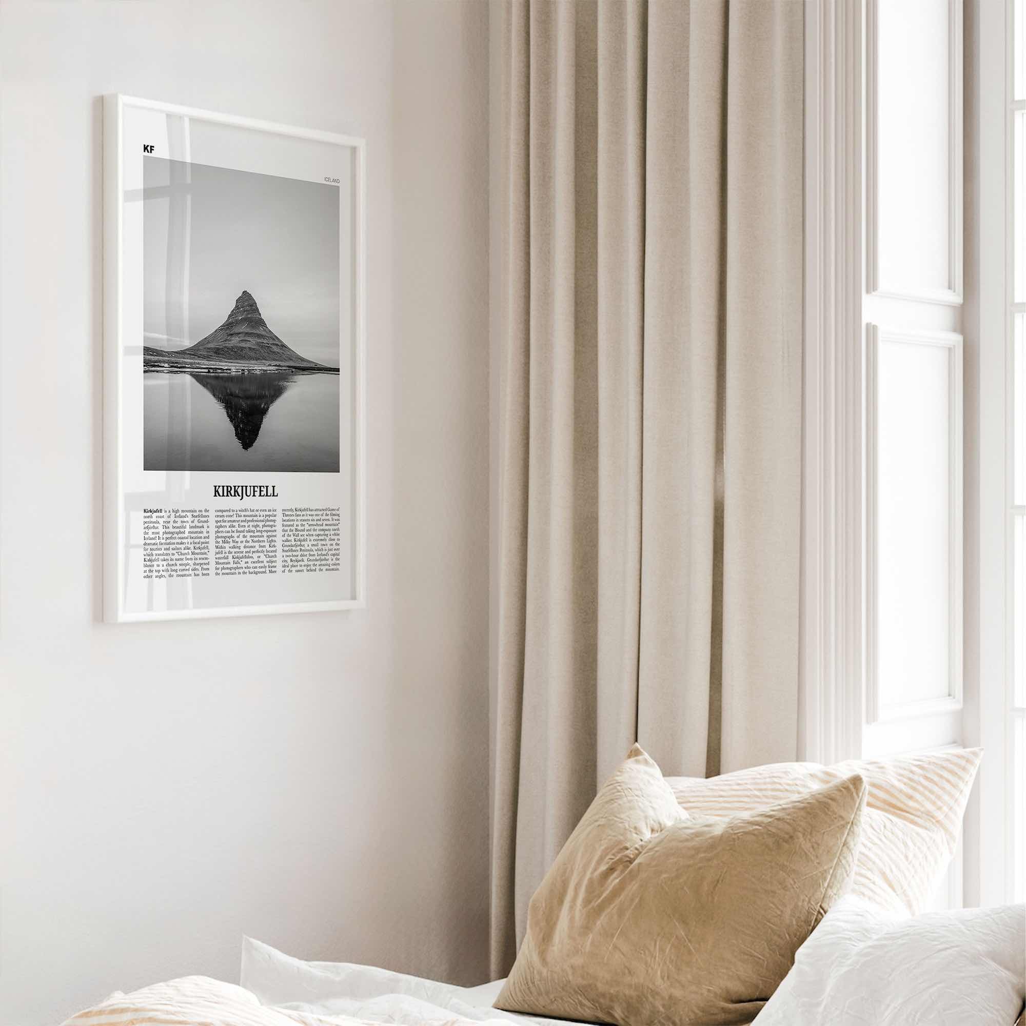 Kirkjufell Print Black and White, Kirkjufell Wall Art, Kirkjufell Poster, Kirkjufell Photo, Snæfellsnes, Iceland