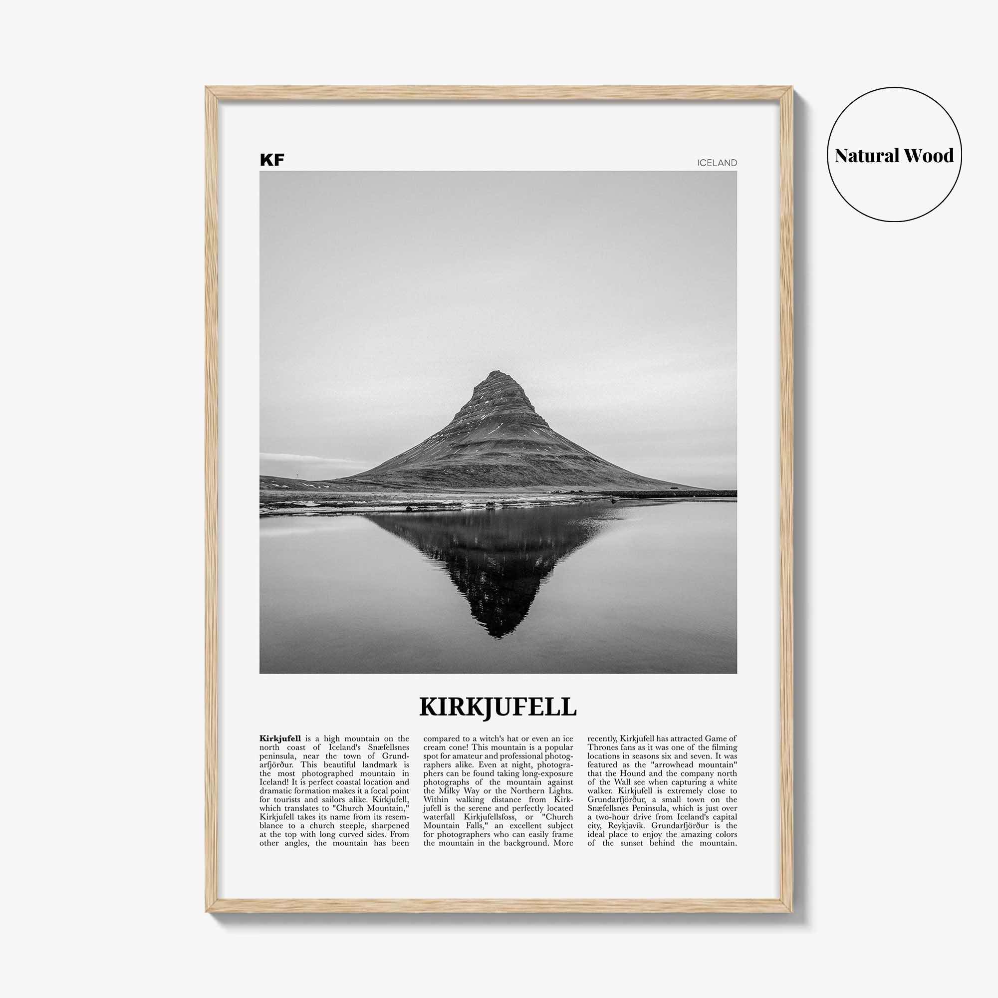 Kirkjufell Print Black and White, Kirkjufell Wall Art, Kirkjufell Poster, Kirkjufell Photo, Snæfellsnes, Iceland