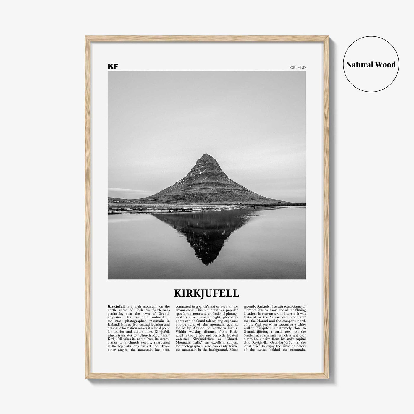 Kirkjufell Print Black and White, Kirkjufell Wall Art, Kirkjufell Poster, Kirkjufell Photo, Snæfellsnes, Iceland