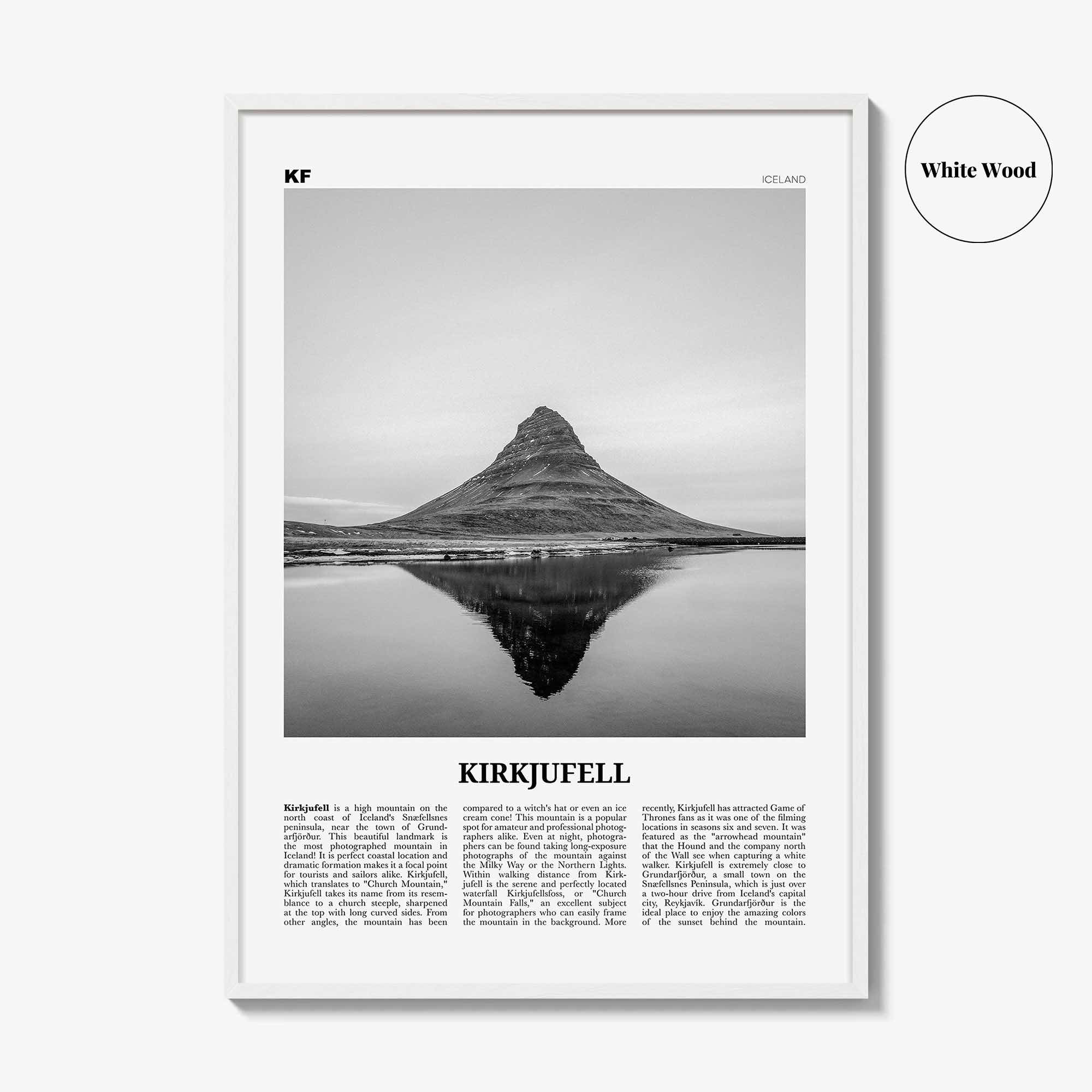 Kirkjufell Print Black and White, Kirkjufell Wall Art, Kirkjufell Poster, Kirkjufell Photo, Snæfellsnes, Iceland