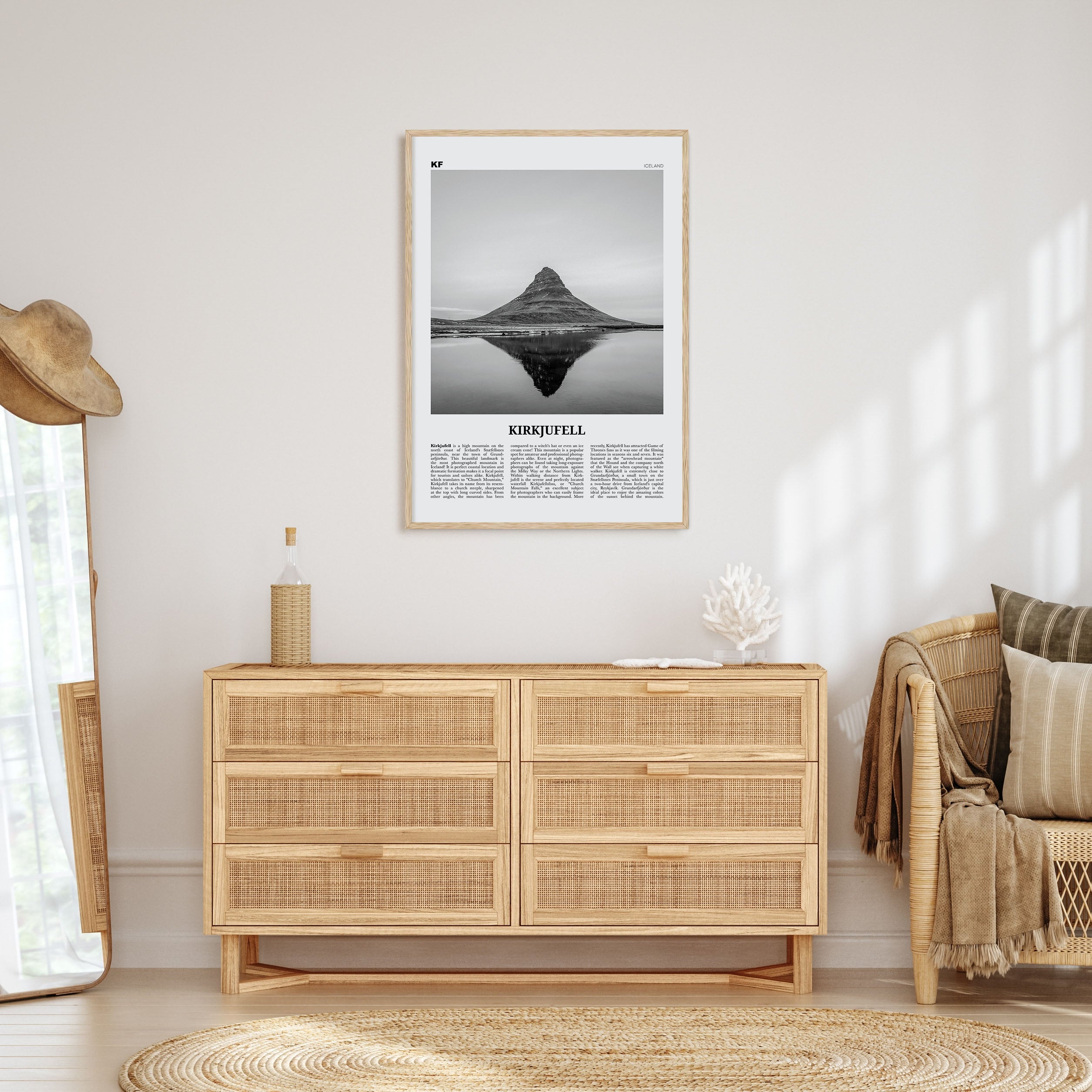 Kirkjufell Travel B&W Poster