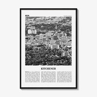 Kitchener Print Black and White, Kitchener Wall Art, Kitchener Poster, Kitchener Photo, Kitchener Wall Décor, Kitchener Map, Ontario, Canada