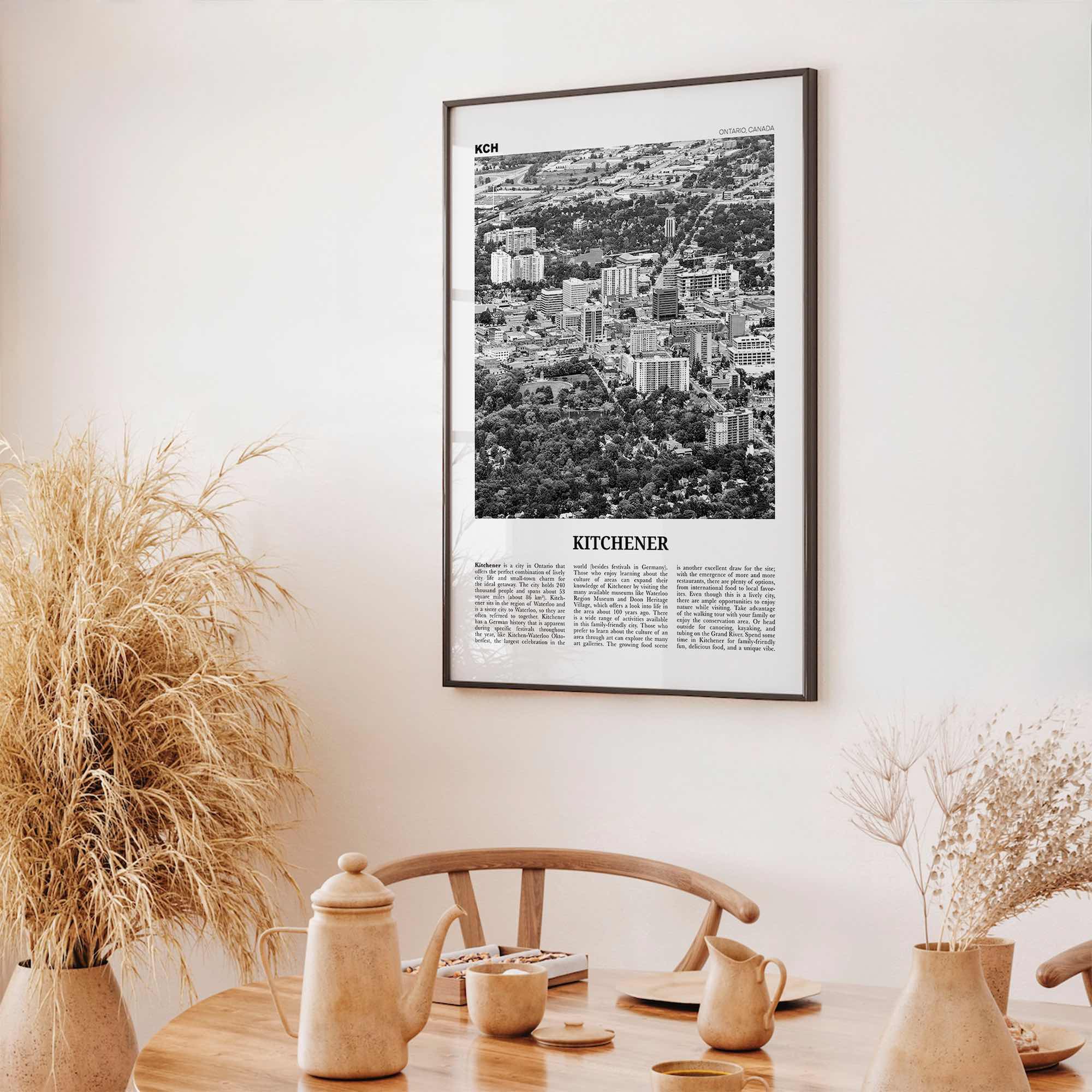 Kitchener Print Black and White, Kitchener Wall Art, Kitchener Poster, Kitchener Photo, Kitchener Wall Décor, Kitchener Map, Ontario, Canada