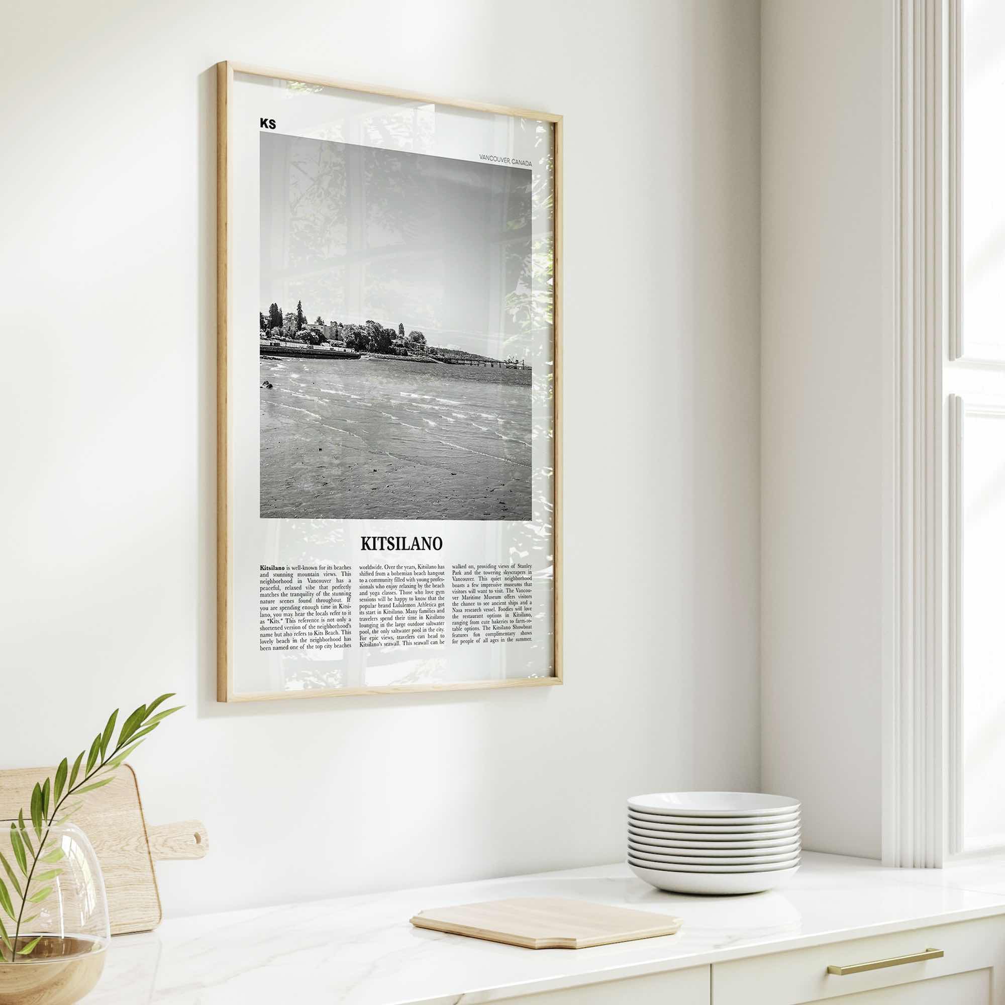 Kitsilano Print Black and White, Kitsilano Wall Art, Kitsilano Poster, Kitsilano Photo, Kitsilano Décor, Kitsilano Map, Vancouver, Canada