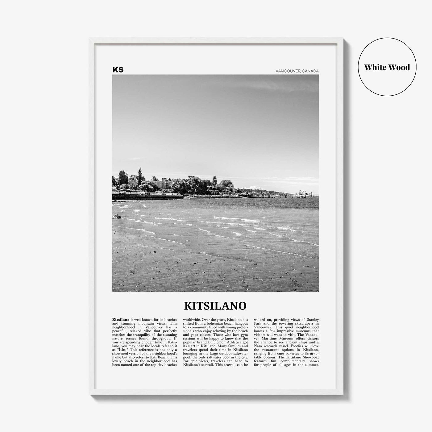 Kitsilano Print Black and White, Kitsilano Wall Art, Kitsilano Poster, Kitsilano Photo, Kitsilano Décor, Kitsilano Map, Vancouver, Canada