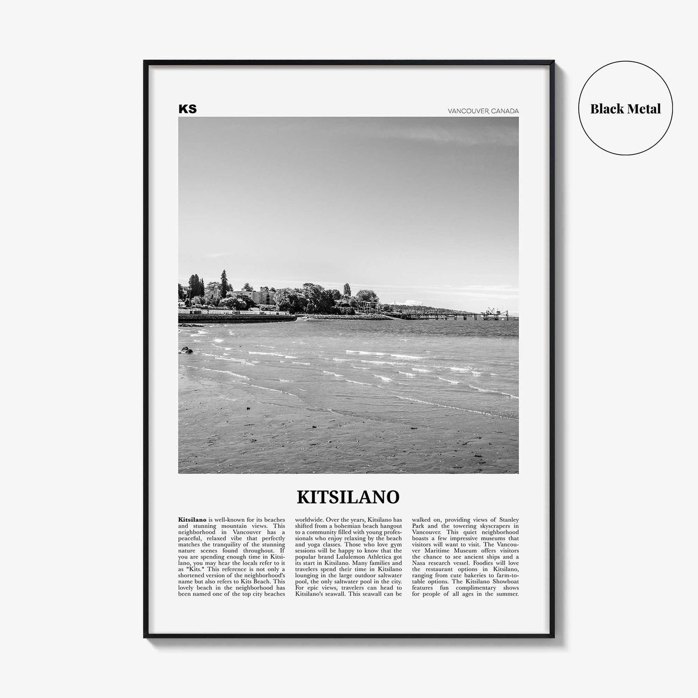 Kitsilano Print Black and White, Kitsilano Wall Art, Kitsilano Poster, Kitsilano Photo, Kitsilano Décor, Kitsilano Map, Vancouver, Canada