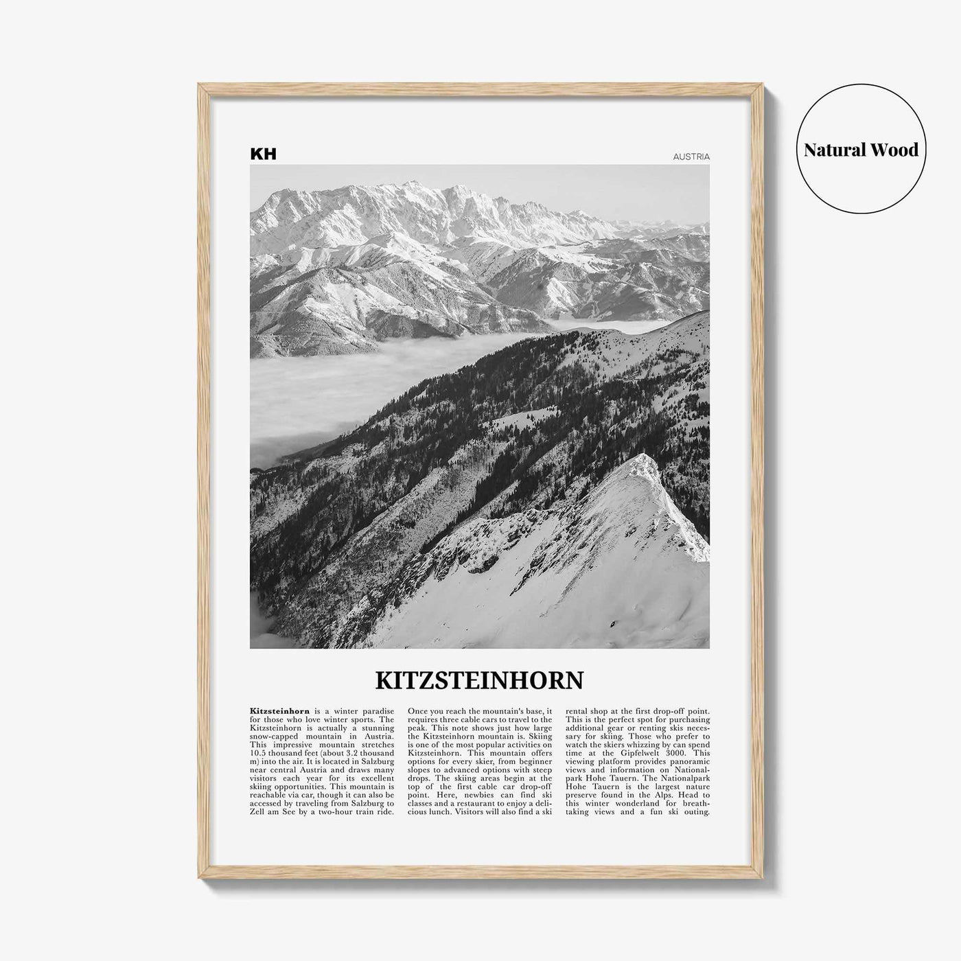Kitzsteinhorn Print Black and White, Kitzsteinhorn Wall Art, Kitzsteinhorn Poster, Kitzsteinhorn Photo, Kitzsteinhorn Décor, Austria