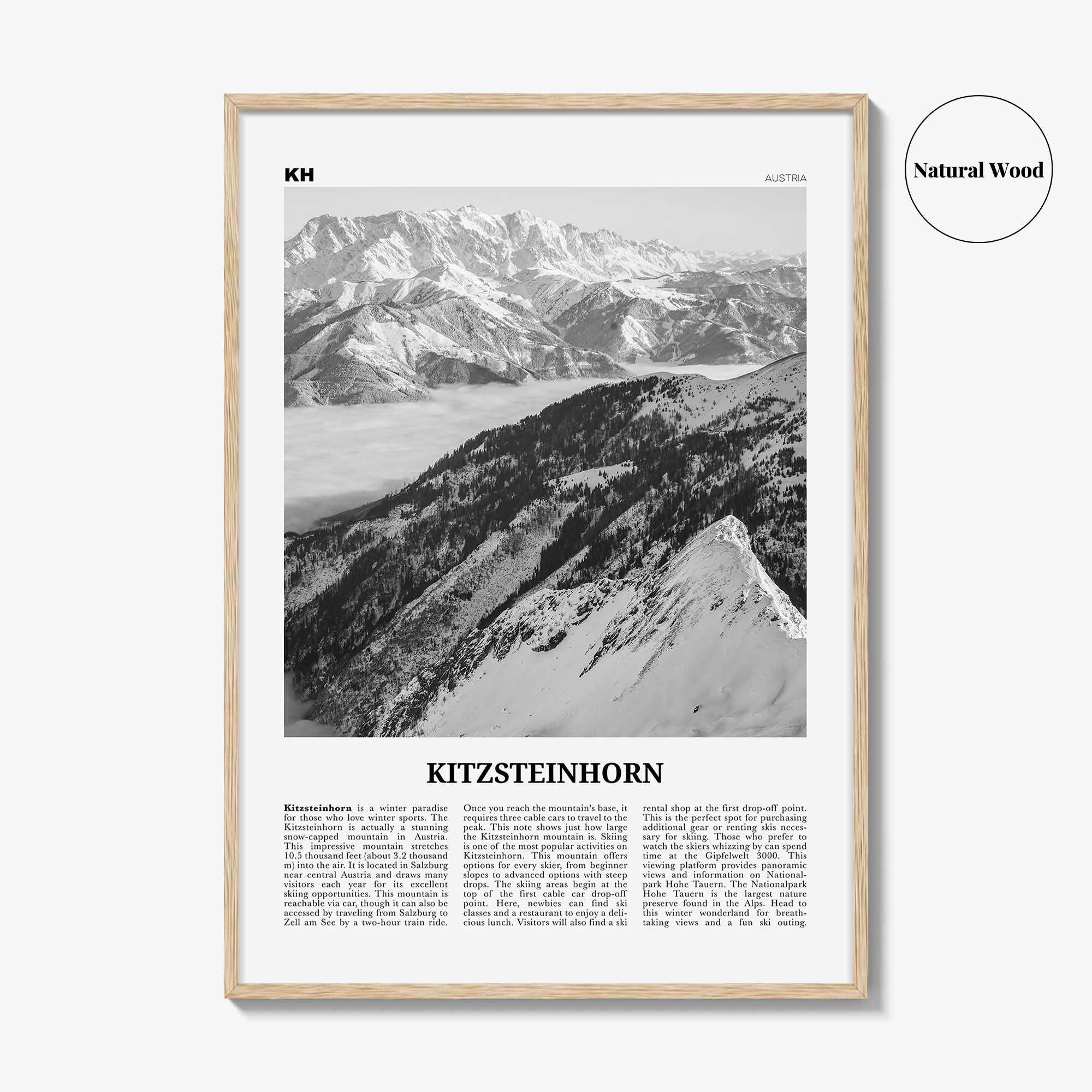 Kitzsteinhorn Print Black and White, Kitzsteinhorn Wall Art, Kitzsteinhorn Poster, Kitzsteinhorn Photo, Kitzsteinhorn Décor, Austria