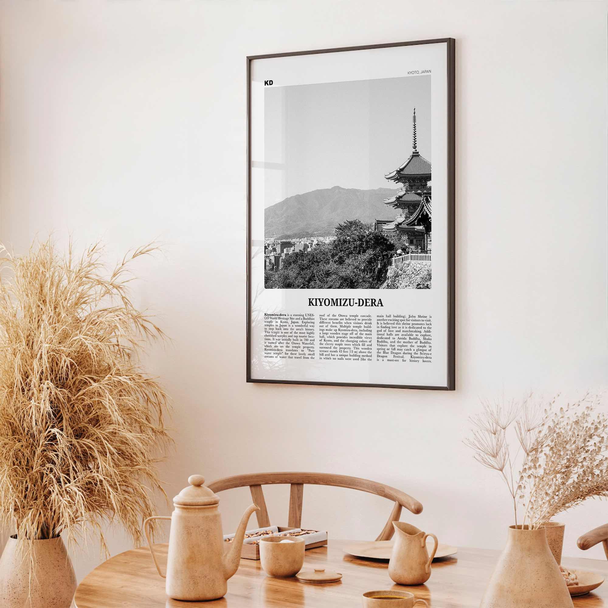 Kiyomizu Dera Print Black and White, Kiyomizu-dera Wall Art, Kiyomizu-dera Poster, Kiyomizu-dera Photo, Kiyomizu-dera Wall Décor, Japan