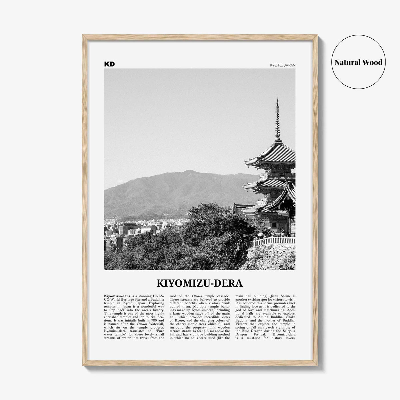 Kiyomizu Dera Print Black and White, Kiyomizu-dera Wall Art, Kiyomizu-dera Poster, Kiyomizu-dera Photo, Kiyomizu-dera Wall Décor, Japan