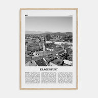 Klagenfurt Travel B&W Poster