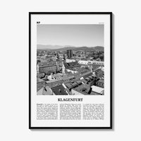Klagenfurt Print Black and White, Klagenfurt Wall Art, Klagenfurt Poster, Klagenfurt Photo, Klagenfurt Wall Décor, Klagenfurt Map, Austria