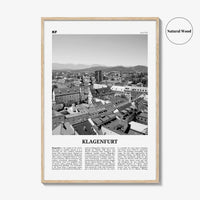 Klagenfurt Print Black and White, Klagenfurt Wall Art, Klagenfurt Poster, Klagenfurt Photo, Klagenfurt Wall Décor, Klagenfurt Map, Austria