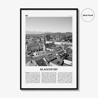 Klagenfurt Print Black and White, Klagenfurt Wall Art, Klagenfurt Poster, Klagenfurt Photo, Klagenfurt Wall Décor, Klagenfurt Map, Austria