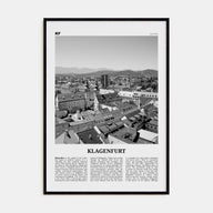 Klagenfurt Travel B&W Poster
