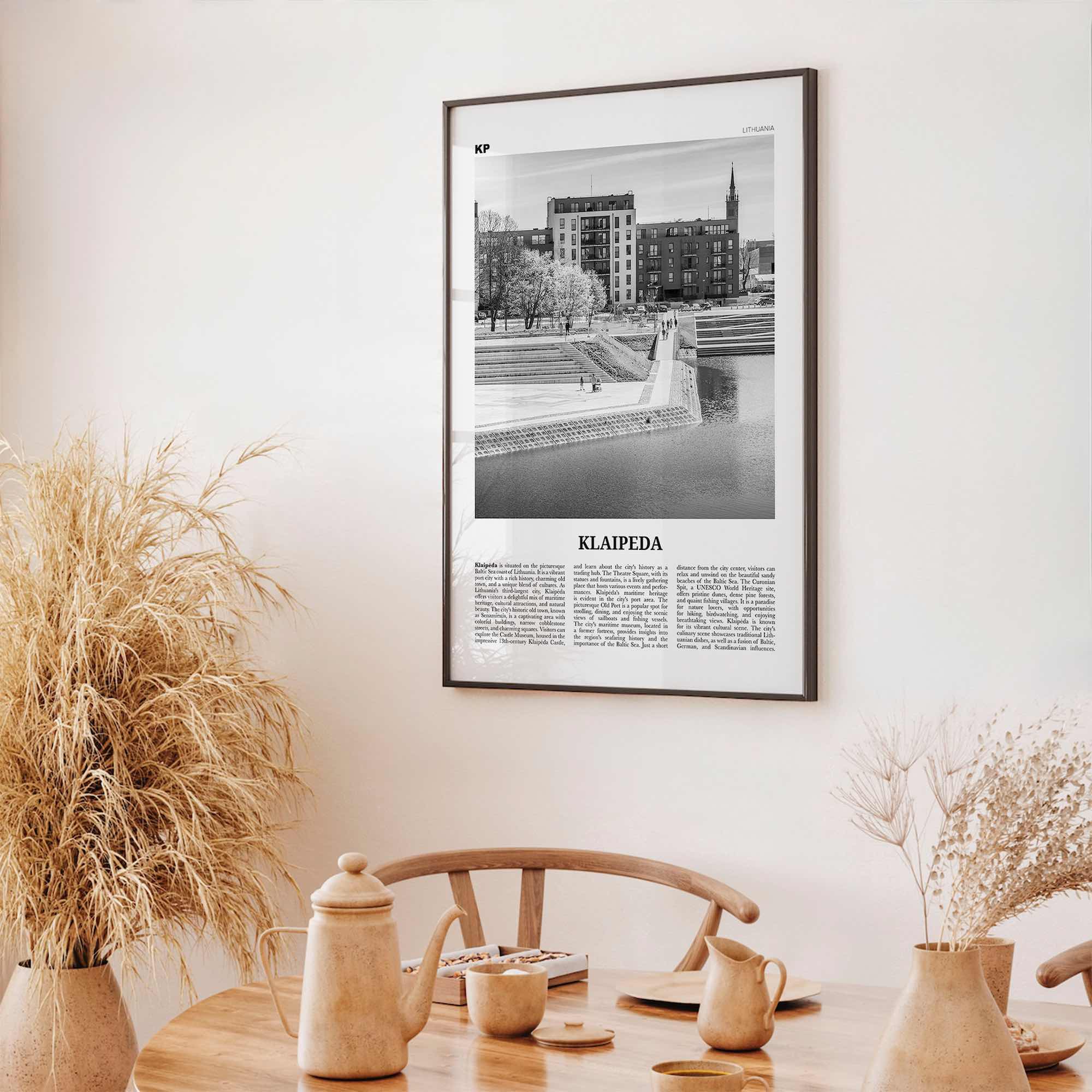 Klaipeda Print Black and White, Klaipeda Wall Art, Klaipeda Poster, Klaipeda Photo, Klaipeda Wall Décor, Klaipeda Map, Lithuania