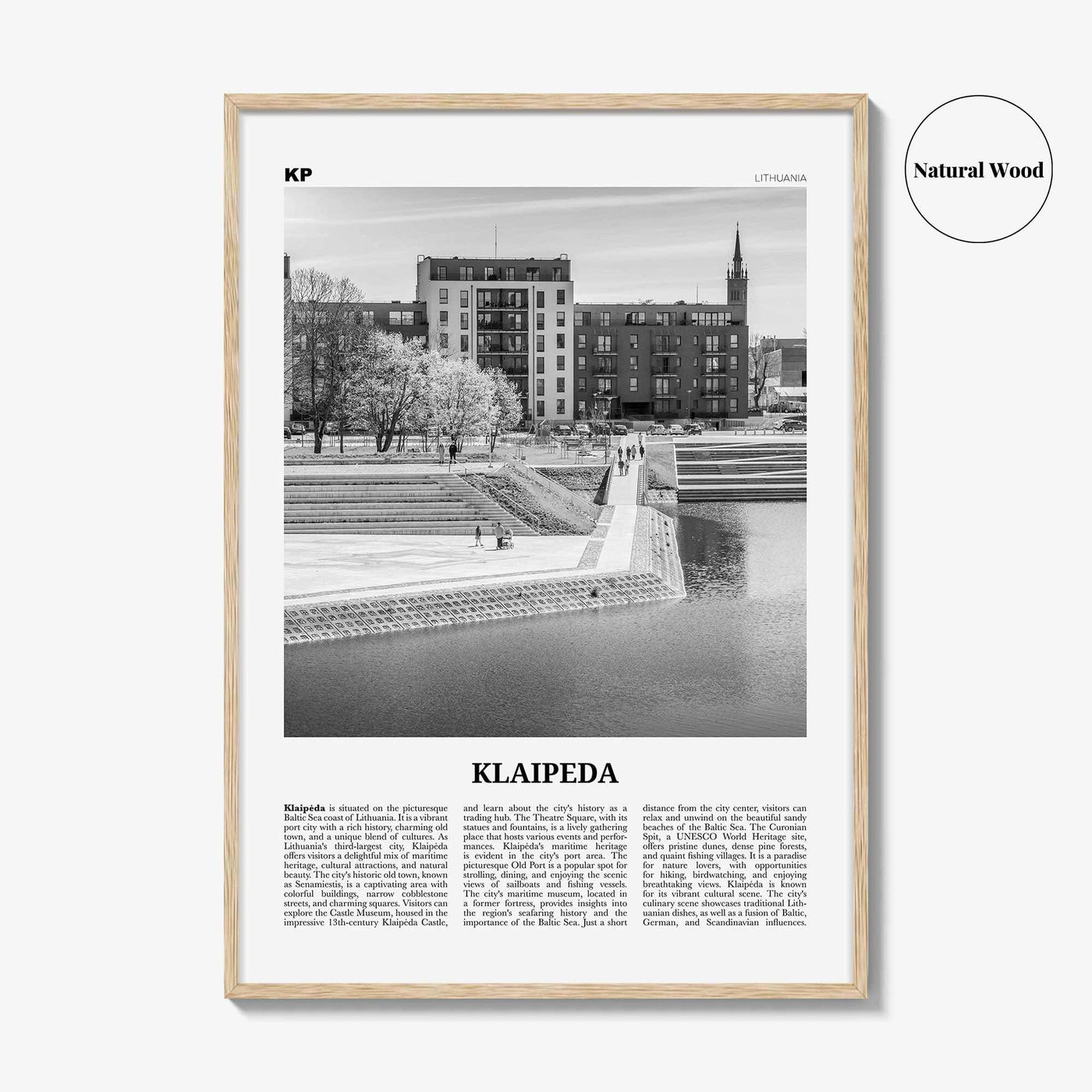 Klaipeda Print Black and White, Klaipeda Wall Art, Klaipeda Poster, Klaipeda Photo, Klaipeda Wall Décor, Klaipeda Map, Lithuania