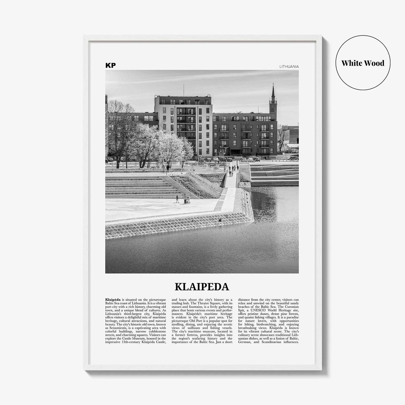Klaipeda Print Black and White, Klaipeda Wall Art, Klaipeda Poster, Klaipeda Photo, Klaipeda Wall Décor, Klaipeda Map, Lithuania