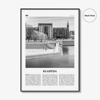 Klaipeda Print Black and White, Klaipeda Wall Art, Klaipeda Poster, Klaipeda Photo, Klaipeda Wall Décor, Klaipeda Map, Lithuania
