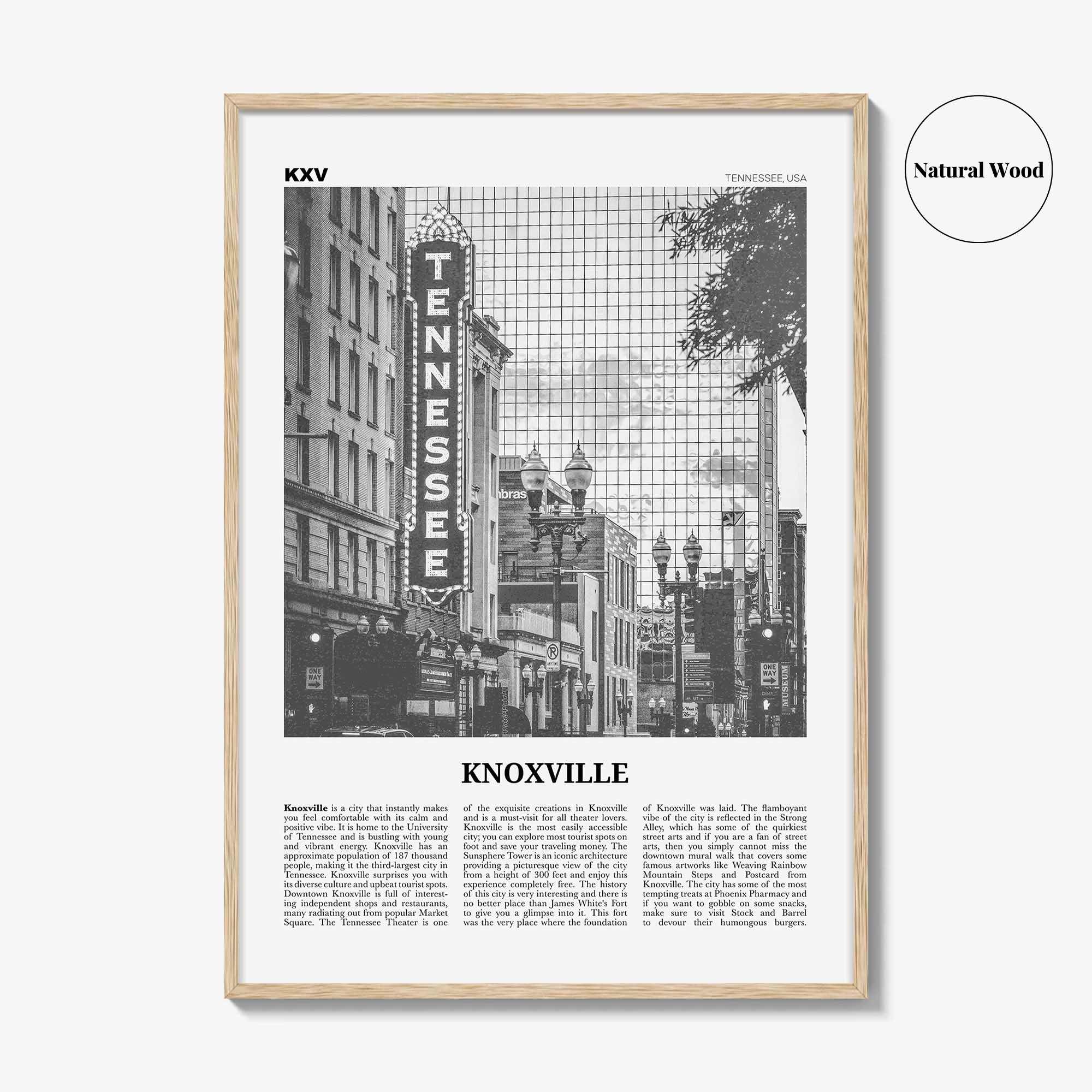 Knoxville Print Black and White No 1, Knoxville Wall Art, Knoxville Poster, Knoxville Photo, Knoxville Wall Décor, Tennessee, USA