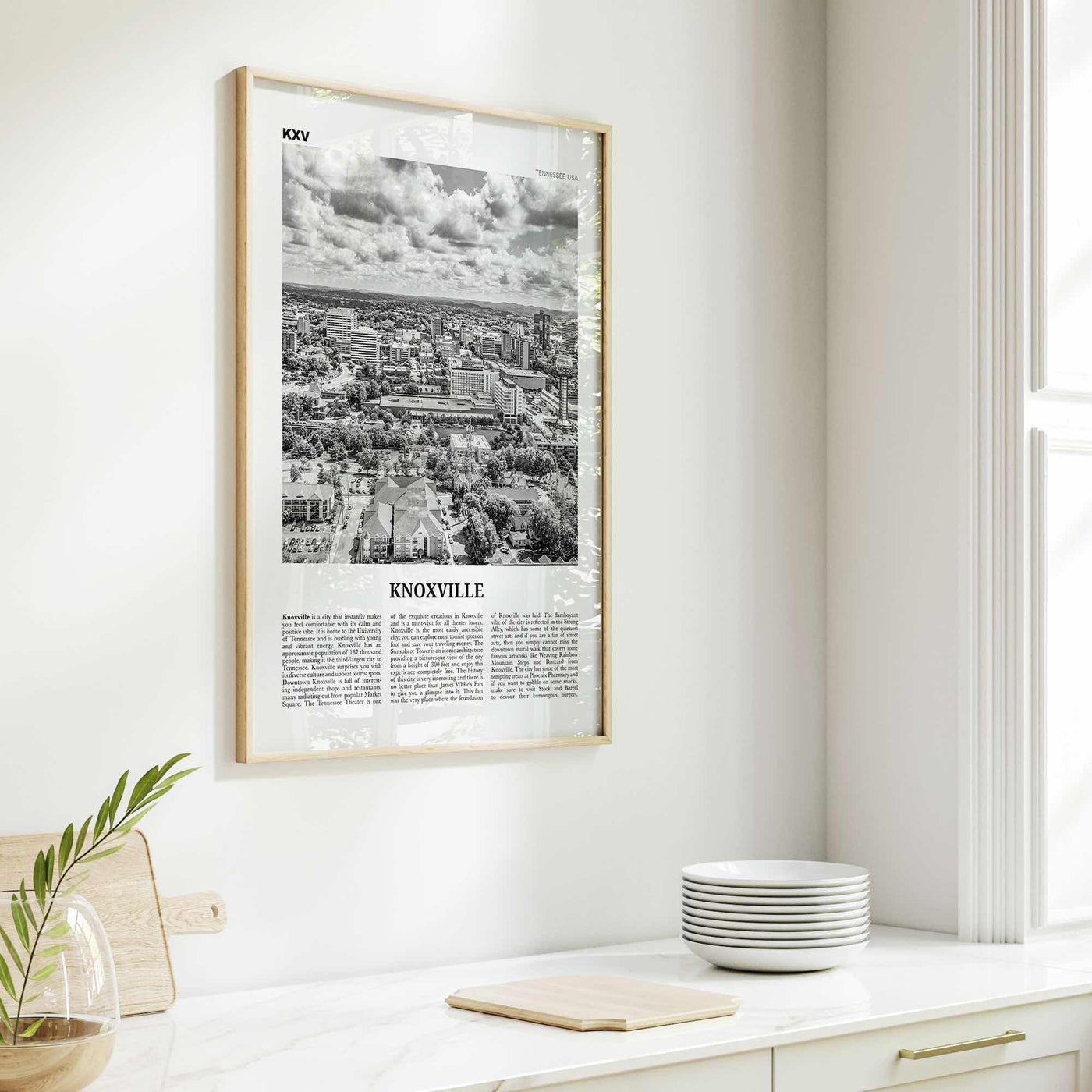 Knoxville Print Black and White No 2, Knoxville Wall Art, Knoxville Poster, Knoxville Photo, Knoxville Wall Décor, Tennessee, USA